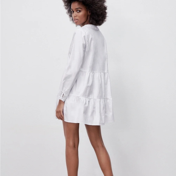 Zara TIERED OXFORD DRESS - Picture 3 of 15